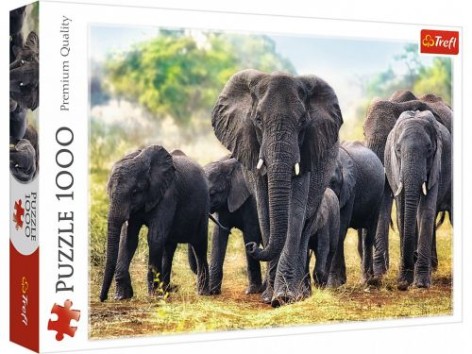 Пазли "Африканські слони", 1000 елементів