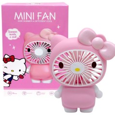Вентилятор "MINI FAN", встроенный аккумулятор, USB Type-C, в коробке (HELLO KITTY)