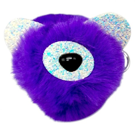 Брелок Мишка ушки с блестками (ФИОЛЕТОВЫЙ)