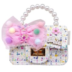 Сумочка детская (15*10*5,5 см), декоративный бант, жемчужная ручка