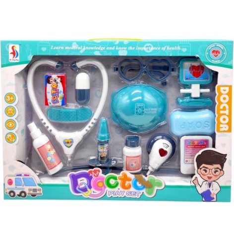 Набір лікаря (11 елементів, стетоскоп, звук, підсвічування), мікс