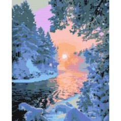 Алмазна мозаїка "Зимовий пейзаж" 40х50 см