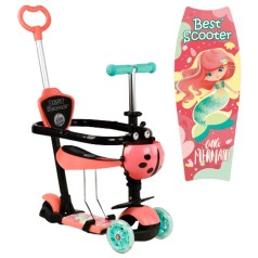 Самокат 5в1 триколісний 56006 (1) Best Scooter, із захисним бампером, PU колеса, ПІДСВІЧУВАННЯ КОЛІС, в коробці