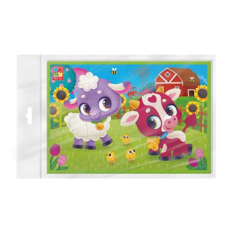 Гра розвиваюча Vladi Toys м’які пазли  А5. Корівка та овечка. VT1104-23 (укр)