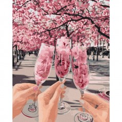 Картина по номерам "Весна в бокалах © Оксана Воробей" ★★★★