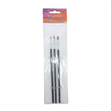 Набор кистей для рисования,Коза,размер 2,4,6, 3шт.в пакете,плоская головка,деревянная ручка