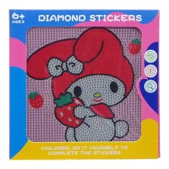 Алмазна мозаїка аніме My Melody, клей, стилус, розмір 17.3×17.3 см, з рамкою, в коробці