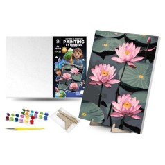 Картина по номерам "Хрупкие лотосы" (30х40 см) с деревянной подставкой