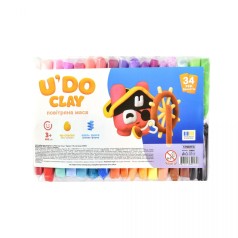 Набор для творчества (воздушный пластилин) "UʼDO Clay" 34 шт, брикет 10 г (укр)