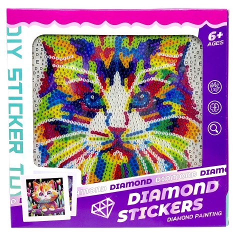 Алмазная мозаика (стразы, инструменты, рамка) в коробке: 17,5х17,5 см