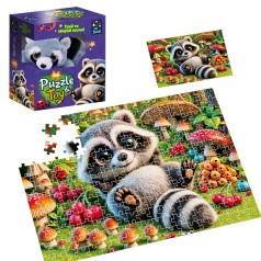 Пазлы с мягкой игрушкой "De.tail. Енотик" 260 деталей