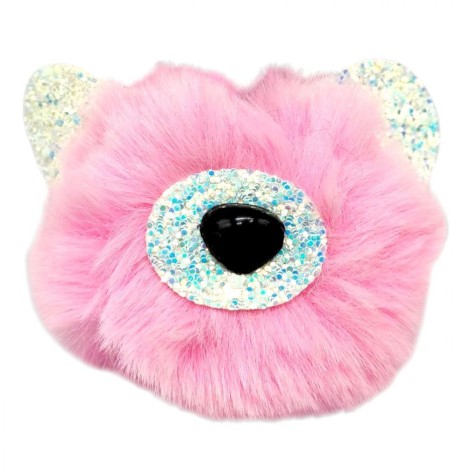 Брелок Мишка ушки с блестками (РОЗОВЫЙ)