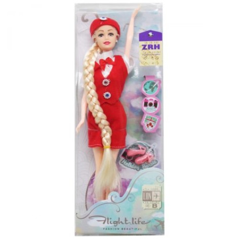 Лялька "Стюардеса" у червоному (блондинка)