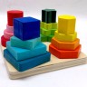 Деревянный геометрический сортер "WToys", 12,5х12,5 см, в коробке