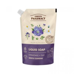 Green Pharmacy жидкое мыло 460мл дой-пак ромашка и лен EN