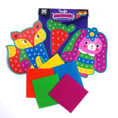 Набор для творчества с плюшевой мозаикой "Зайка и Лиса"