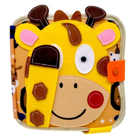 Мягкая книга-бизиборд (фетровый, изучение форм, цветов, животных, пальчиковые игры, на липучках)