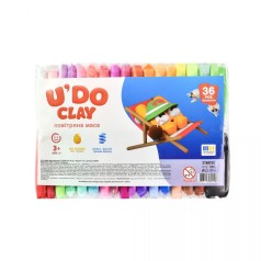 Набор для творчества (воздушный пластилин) "UʼDO Clay" 36 шт, брикет 10 г (укр)