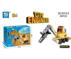 Конструктор "City Engineer" "Земляной бур" 55 деталей