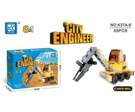 Конструктор "City Engineer" "Земляной бур" 55 деталей