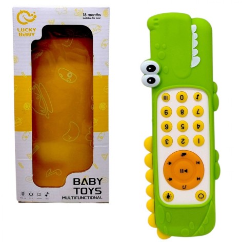 Пульт подсветки (мелодии, звуки погоды и животных, цифры, слова, озвучивание на английском языке, регулировка громкости, резиновый чехол) КРОКОДИЛ