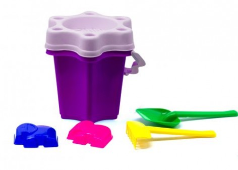 Песочный набор "Цветочек", 6 предметов (фиолетовый)