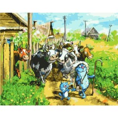 Картина по номерам "Веселые пастушки"