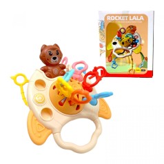 Погремушка пальчиковые игры, поп ит, резиновые прорезыватели, подвижные элементы, ручка для держания, в коробке