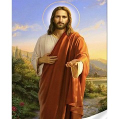 Набір для творчості алмазна картина Христос та природа Strateg розміром 40х50 см кв (SK85986)