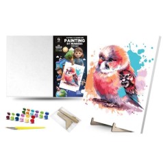 Картина по номерам "Маленький попугай" (30х40 см) с деревянной подставкой