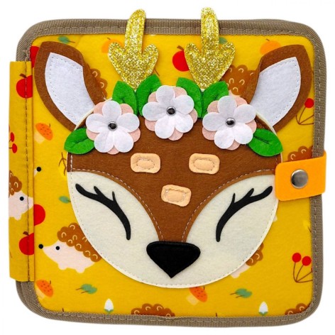 Мʼяка книжка-бізіборд C 69029 (32) фетр, пальчикові ігри, шнурівка, сортер за кольорами, елементи на липучках, в пакеті