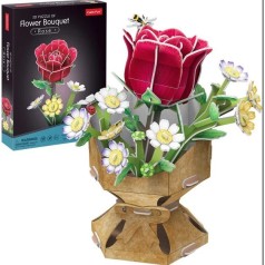 Трехмерная головоломка-конструктор из серии Букет цветов "Роза"