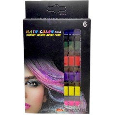 Краска для волос неоновая, 6 цветов (розовый, фиолетовый, зеленый, красный, синий, желтый)