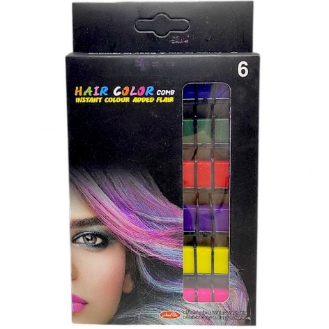 Краска для волос неоновая, 6 цветов (розовый, фиолетовый, зеленый, красный, синий, желтый)