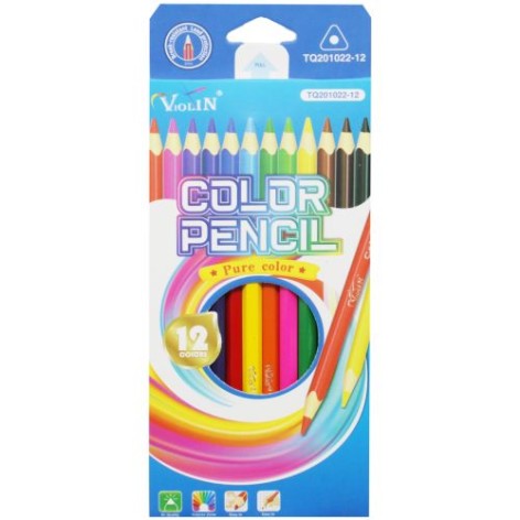Кольорові олівці, 12 шт (блакитний)