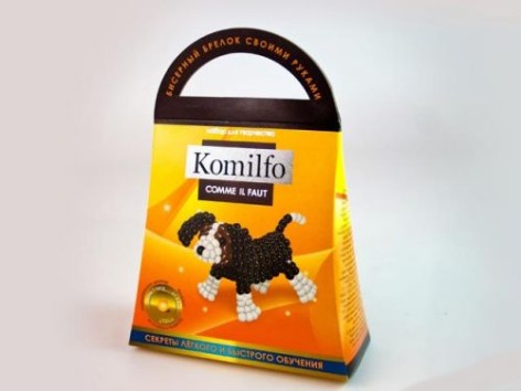 Набір для творчості "Komilfo: Бісерний брелок Собачка"