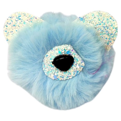 Брелок Мишка ушки с блестками (ГОЛУБОЙ)