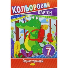Набір кольорового картону А4 (односторонній), 7 арк