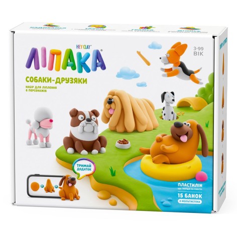 Меганабор самозатвердевающего пластилина ЛИПАКА – СОБАКИ-ДРУЗЬЯ