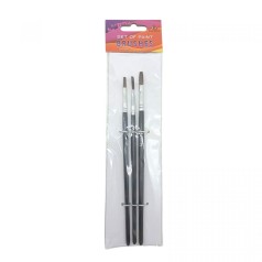 Набор кистей для рисования,Пони,размер 8,10,12, 3шт.в пакете,плоская головка,деревянная ручка