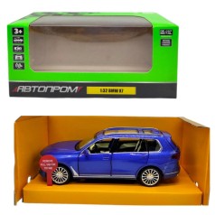Машинка металлическая "АВТОПРОМ, 1:32 BMW X7" (СИНЯЯ) коробка - 18х8х9 см