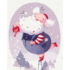 Картина по номерам "Праздничный Санта" 40х50 см