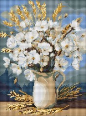 Алмазная мозаика - "Белые маки и пшеница" ©art_selena_ua, 30х40см