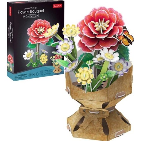 Трехмерная головоломка-конструктор из серии Букет цветов "Камелия"