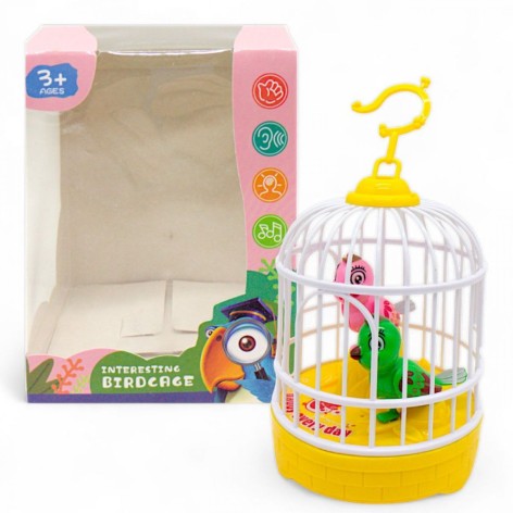 Іграшка на батарейках "Пташки в клітці" (жовтий), вигляд 2