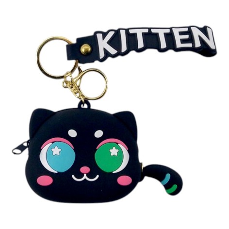 Гаманець-монетниця, силіконова, КИЦЯ Чорна