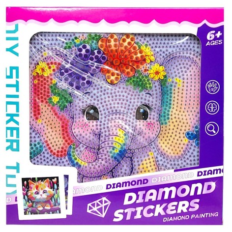 Алмазная мозаика (стразы, инструменты, рамка) в коробке 17,5х17,5 см