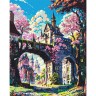 Картина за номерами Казковий замок в сакурі 40*50 см Орігамі LW 3331