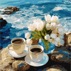Картина по номерам "Морской кофе" 40х40см