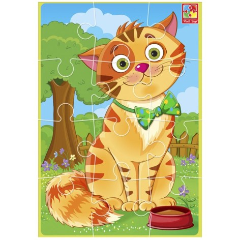 М'які пазли А5 "Рудий котик" (12 елем)
